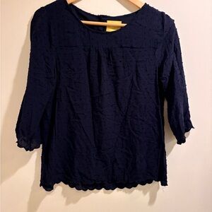Maeve Midnight Blue Textured Blouse